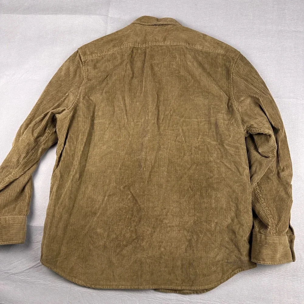 Banana Republic Mens XL Wide Wale Corduroy Shirt Camel Tan Standard Fit